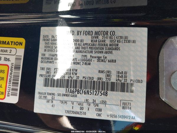 2022 FORD MUSTANG GT PREMIUM FASTBACK