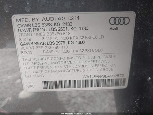 2014 AUDI Q5 2.0T PREMIUM