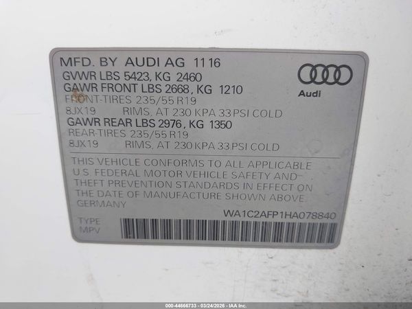 2017 AUDI Q5 2.0T PREMIUM