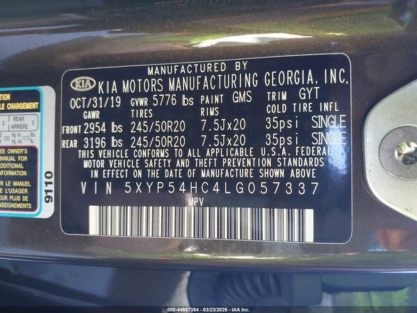 2020 KIA TELLURIDE SX