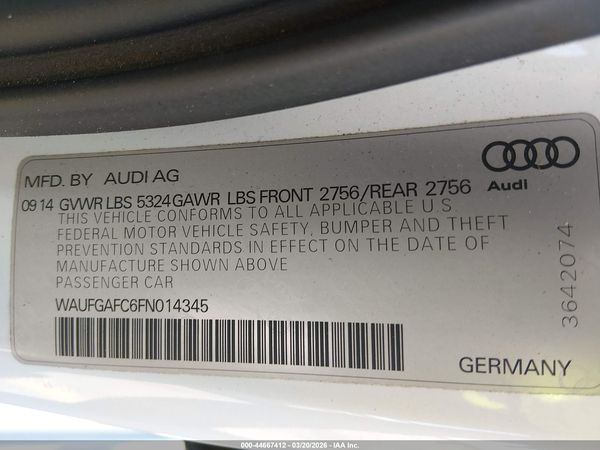 2015 AUDI A6 3.0T PREMIUM PLUS