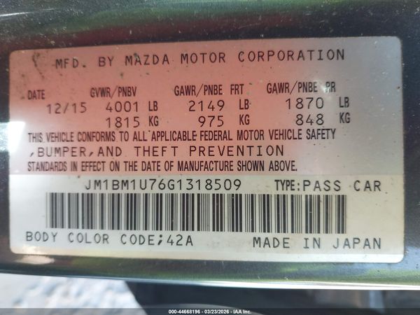 2016 MAZDA MAZDA3 I SPORT