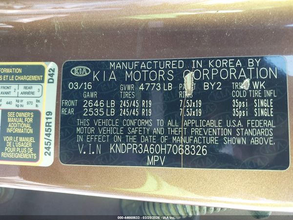 2017 KIA SPORTAGE SX TURBO