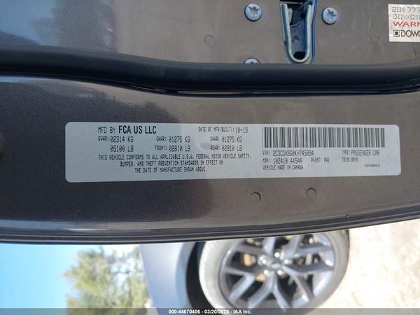 2019 DODGE CHARGER SXT RWD