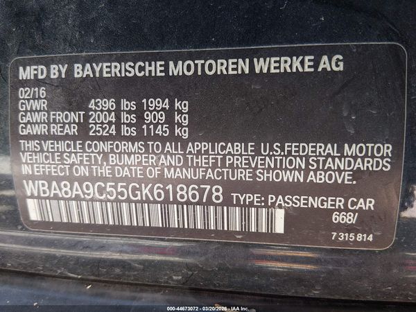 2016 BMW 320I