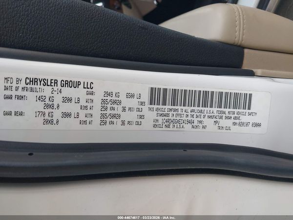 2014 DODGE DURANGO LIMITED