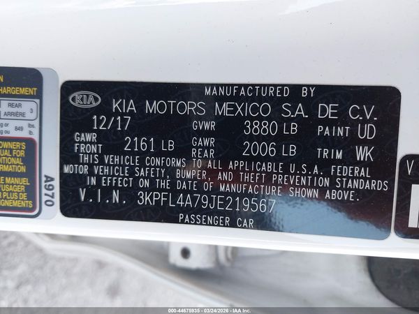 2018 KIA FORTE S