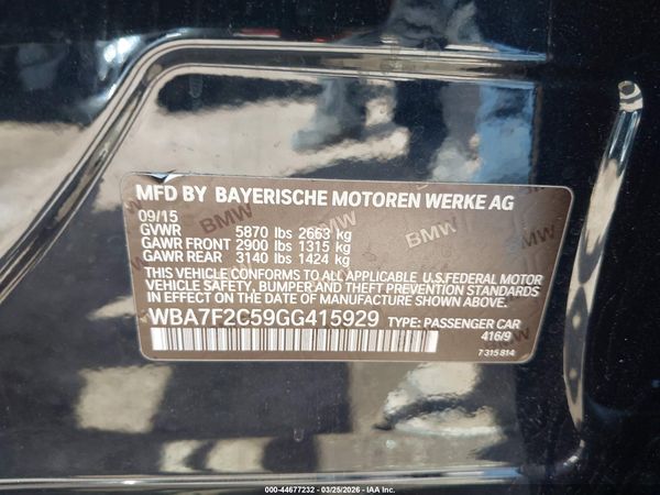 2016 BMW 750I XDRIVE