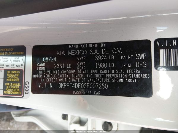 2025 KIA K4 LXS