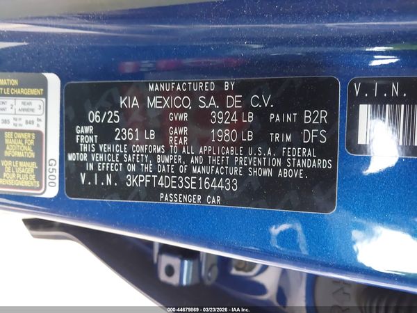 2025 KIA K4 LXS