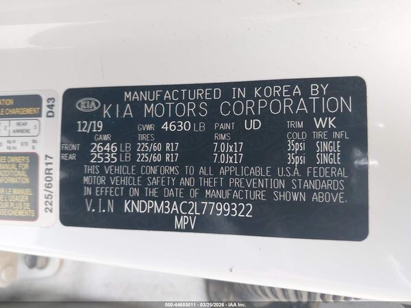 2020 KIA SPORTAGE LX