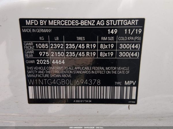 2020 MERCEDES-BENZ GLA 250 4MATIC