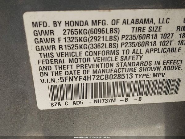 2012 HONDA PILOT EX-L