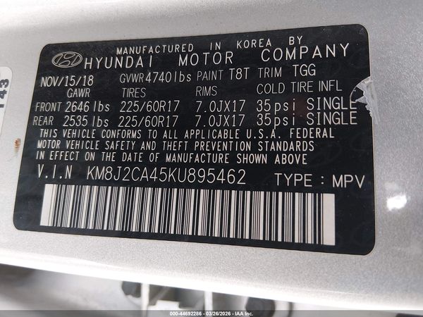 2019 HYUNDAI TUCSON SE