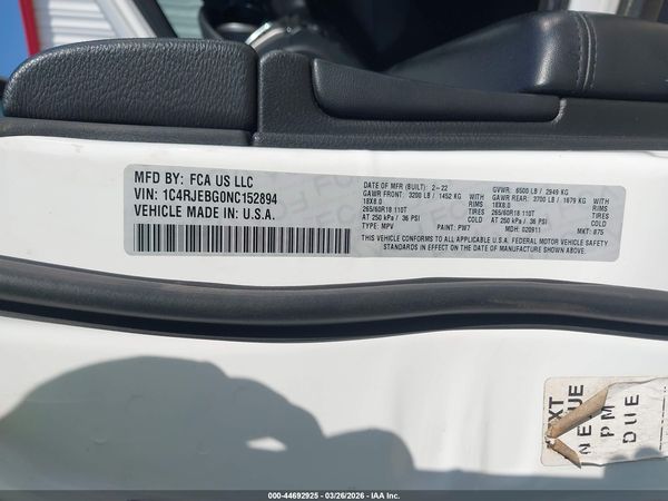 2022 JEEP GRAND CHEROKEE WK LIMITED 4X2