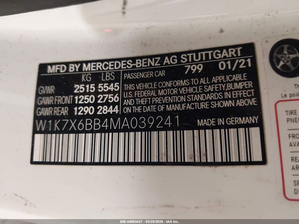 2021 MERCEDES-BENZ AMG GT 53 4-DOOR COUPE AMG GT53
