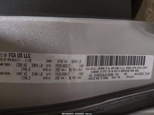 2018 DODGE GRAND CARAVAN GT