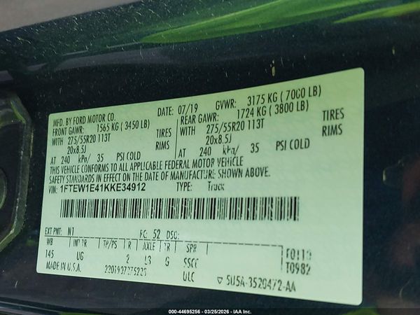 2019 FORD F-150 XLT