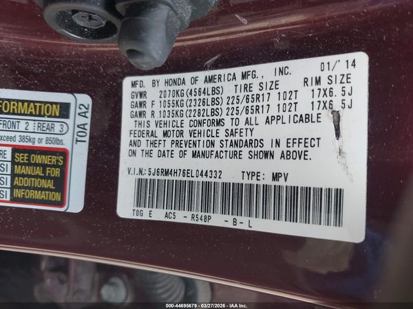 2014 HONDA CR-V EX-L
