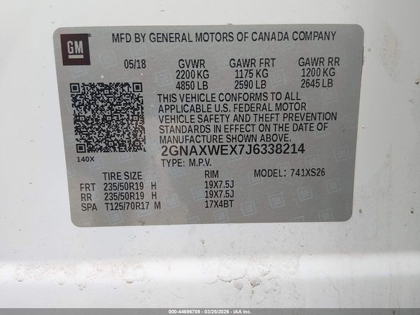 2018 CHEVROLET EQUINOX PREMIER — I9
