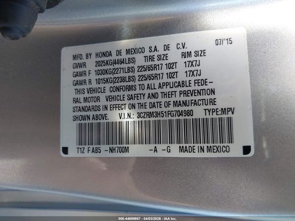 2015 HONDA CR-V EX