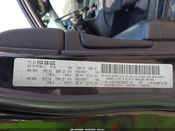 2016 JEEP GRAND CHEROKEE LAREDO