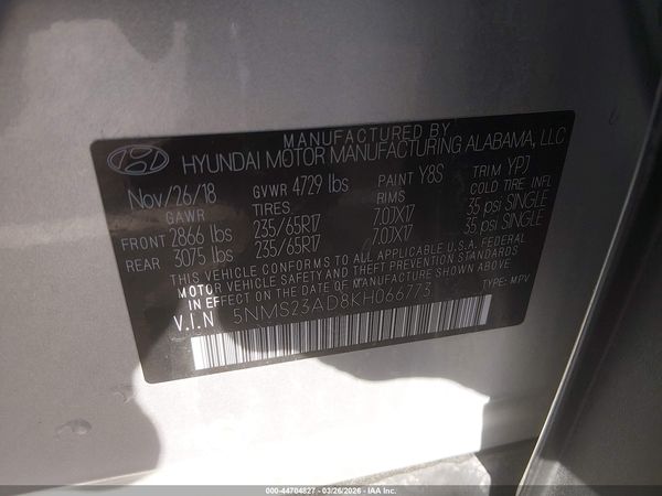 2019 HYUNDAI SANTA FE SE