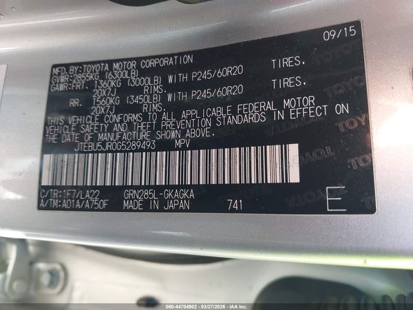 2016 TOYOTA 4RUNNER LIMITED