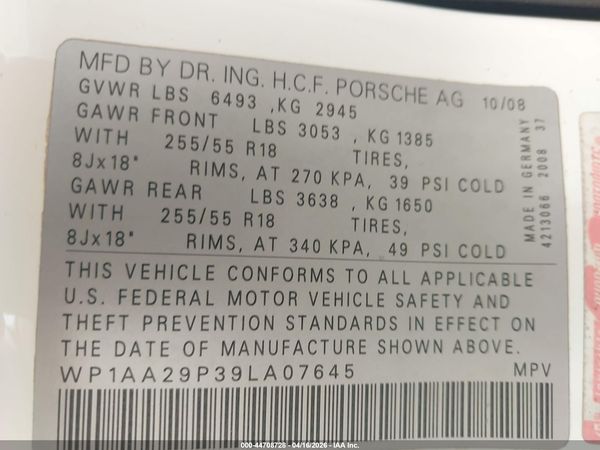2009 PORSCHE CAYENNE