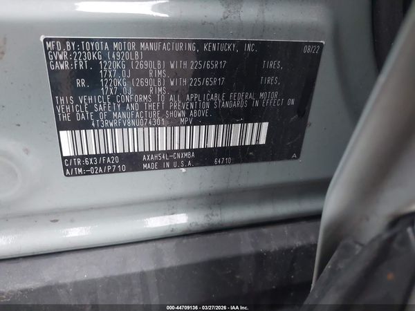2022 TOYOTA RAV4 HYBRID XLE