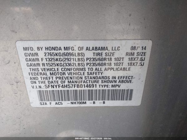 2015 HONDA PILOT EX-L