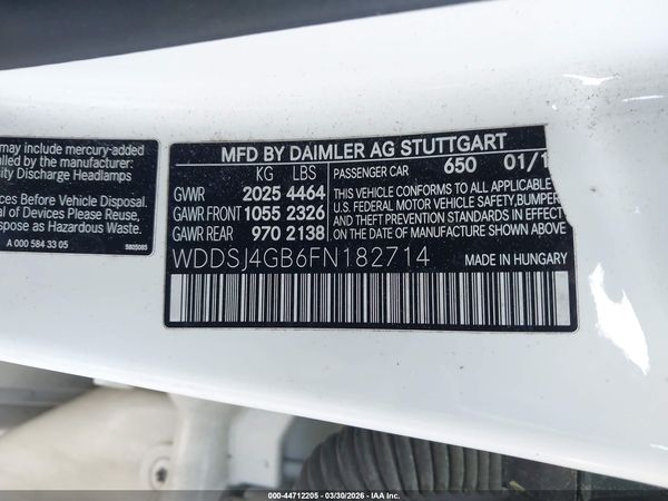 2015 MERCEDES-BENZ CLA 250 4MATIC