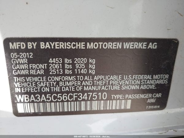 2012 BMW 328I
