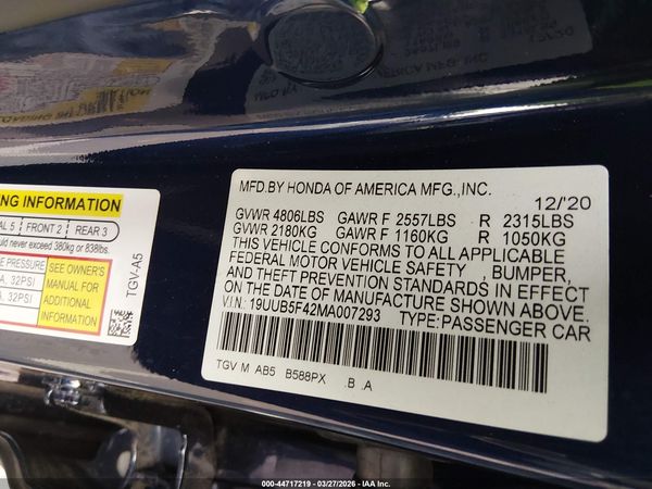 2021 ACURA TLX TECHNOLOGY PACKAGE