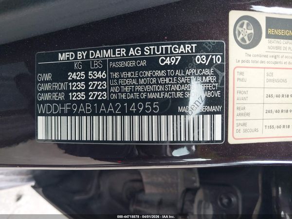 2010 MERCEDES-BENZ E 550 E550 4-MATIC