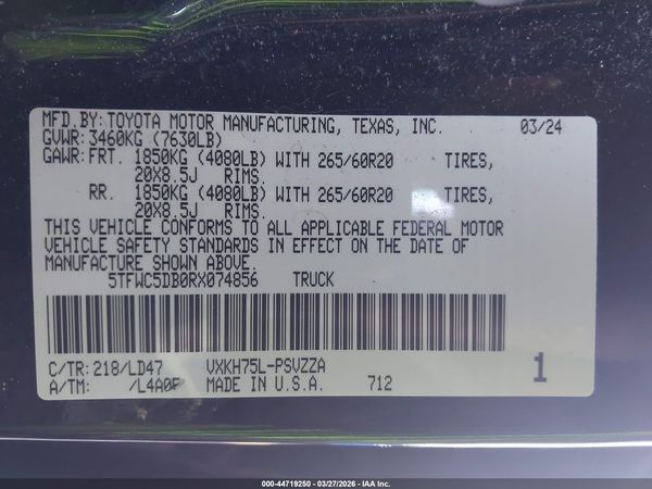 2024 TOYOTA TUNDRA HYBRID 1794 LIMITED EDITION 4WD