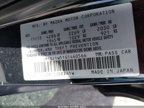 2016 MAZDA MAZDA6 I GRAND TOURING