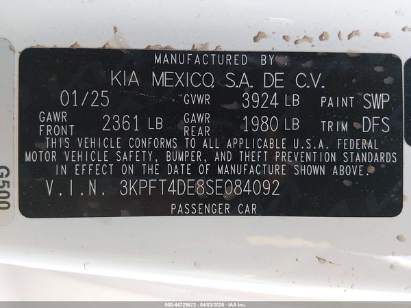 2025 KIA K4 LXS