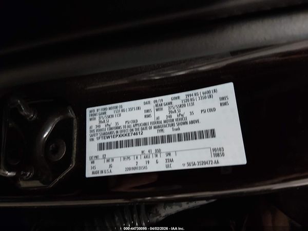 2019 FORD F-150 XL