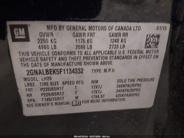 2015 CHEVROLET EQUINOX 1LT — I9