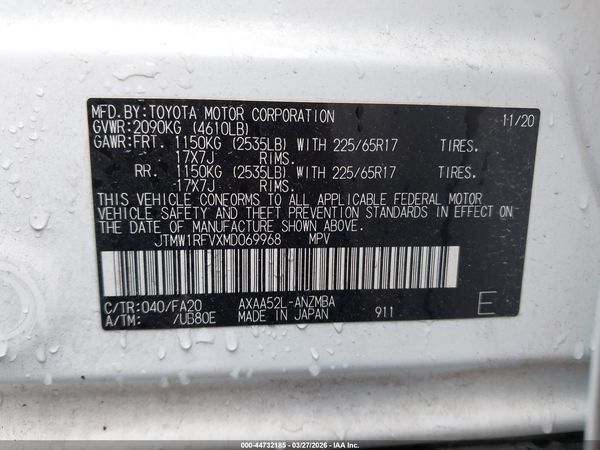 2021 TOYOTA RAV4 XLE