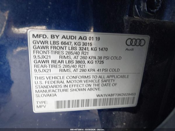 2019 AUDI Q7 55 PREMIUM