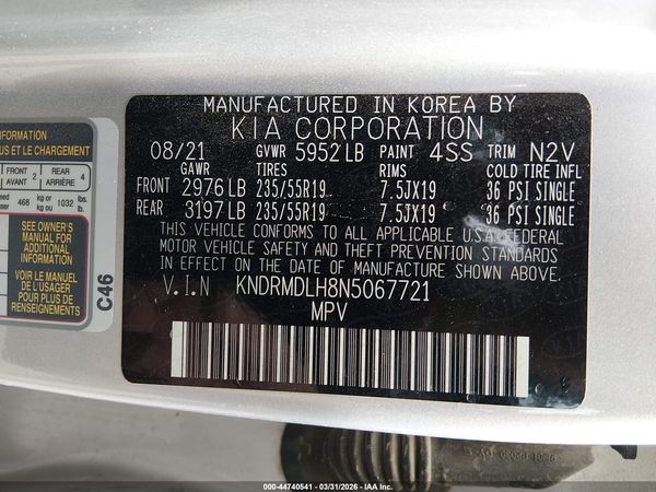 2022 KIA SORENTO PLUG-IN HYBRID SX PRESTIGE