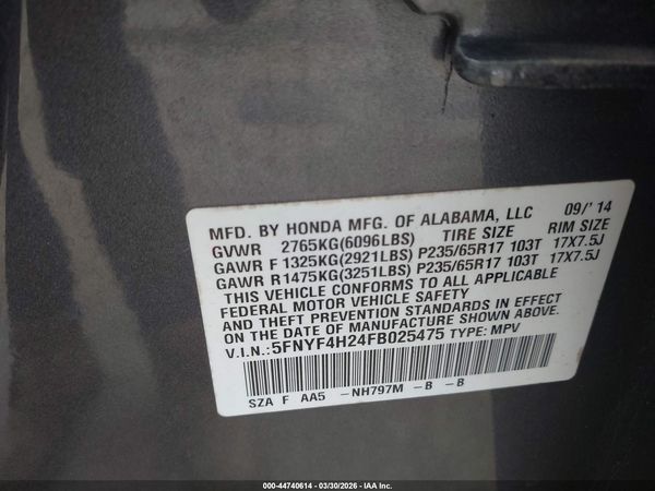 2015 HONDA PILOT LX