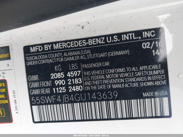 2016 MERCEDES-BENZ C 300 C300