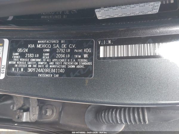 2024 KIA FORTE LXS