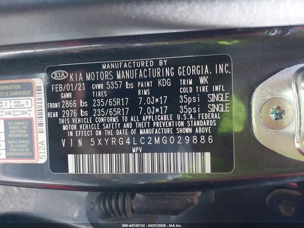 2021 KIA SORENTO LX