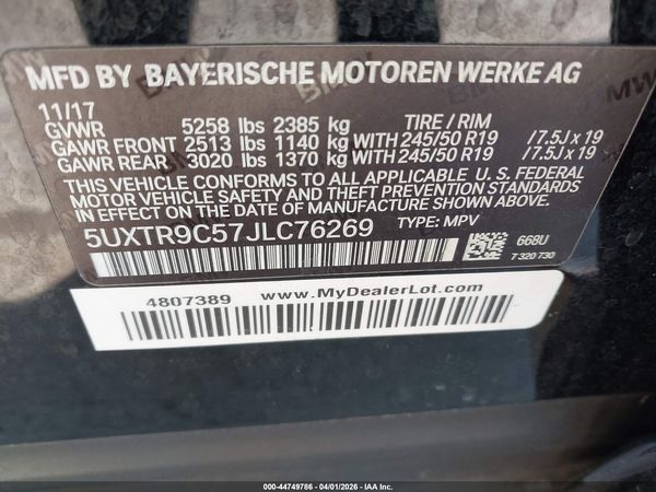 2018 BMW X3 XDRIVE30I