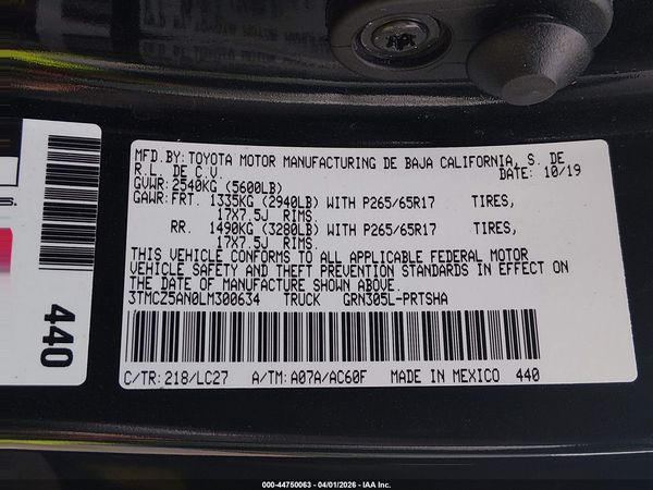 2020 TOYOTA TACOMA TRD SPORT
