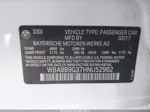 2017 BMW 330I SA
